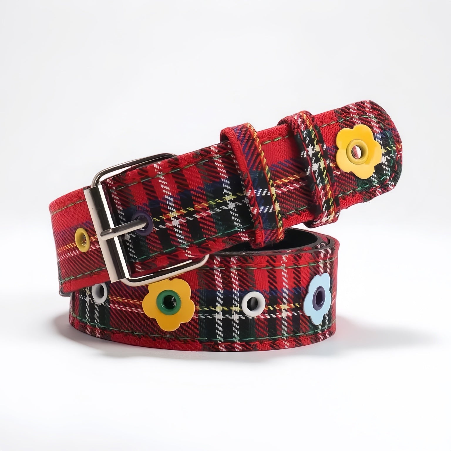 Plaid Flower Belt