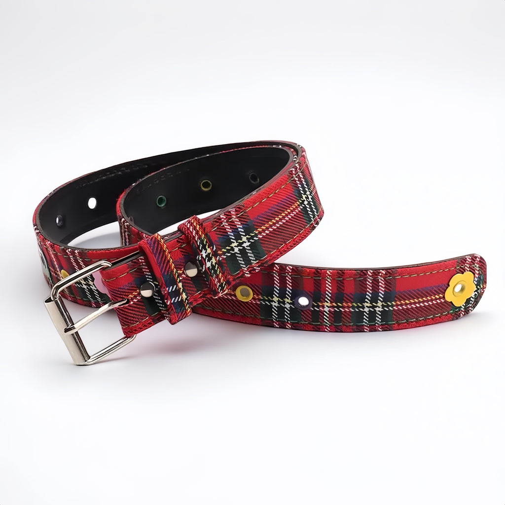 Plaid Flower Belt