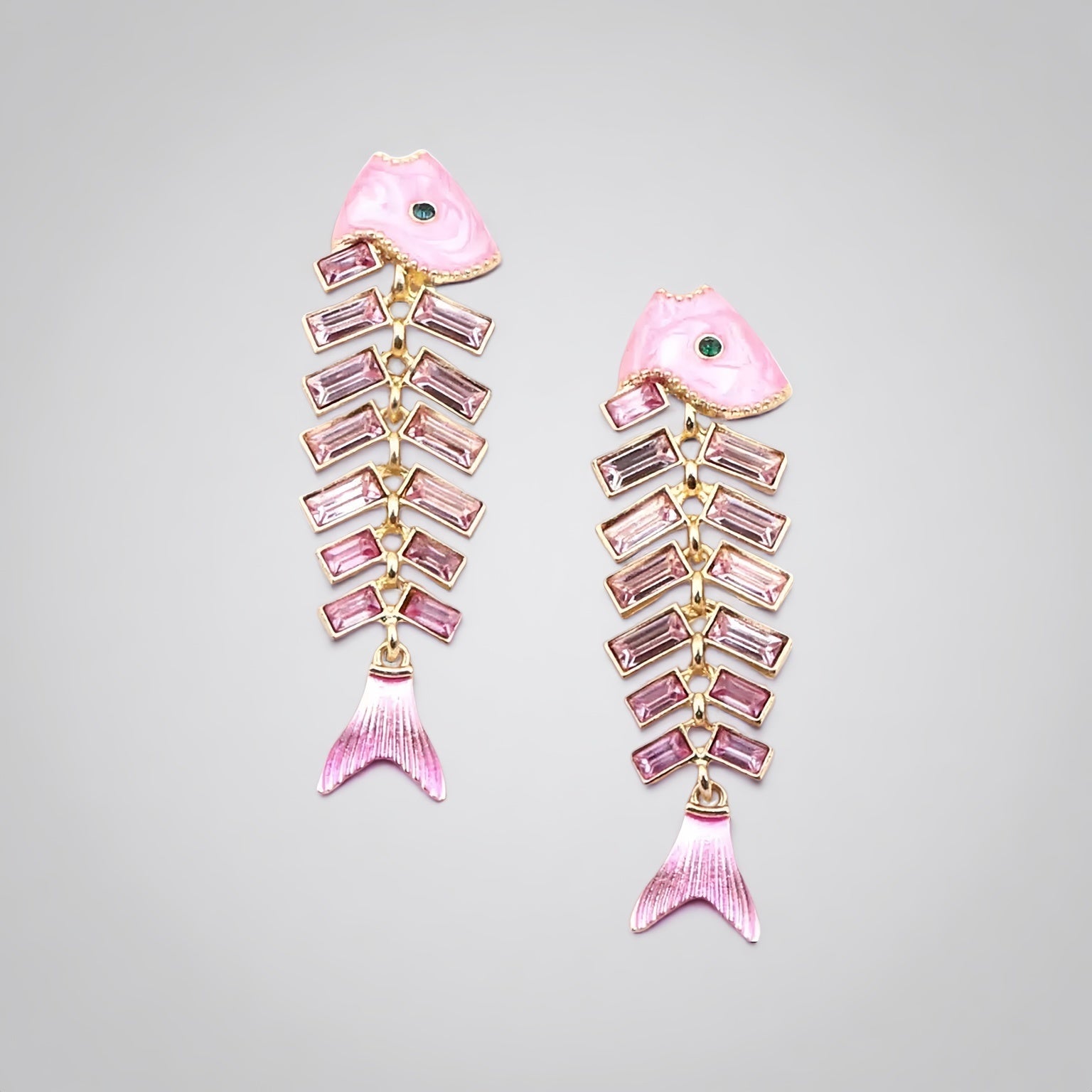 Pink Mermaid Bones Earrings