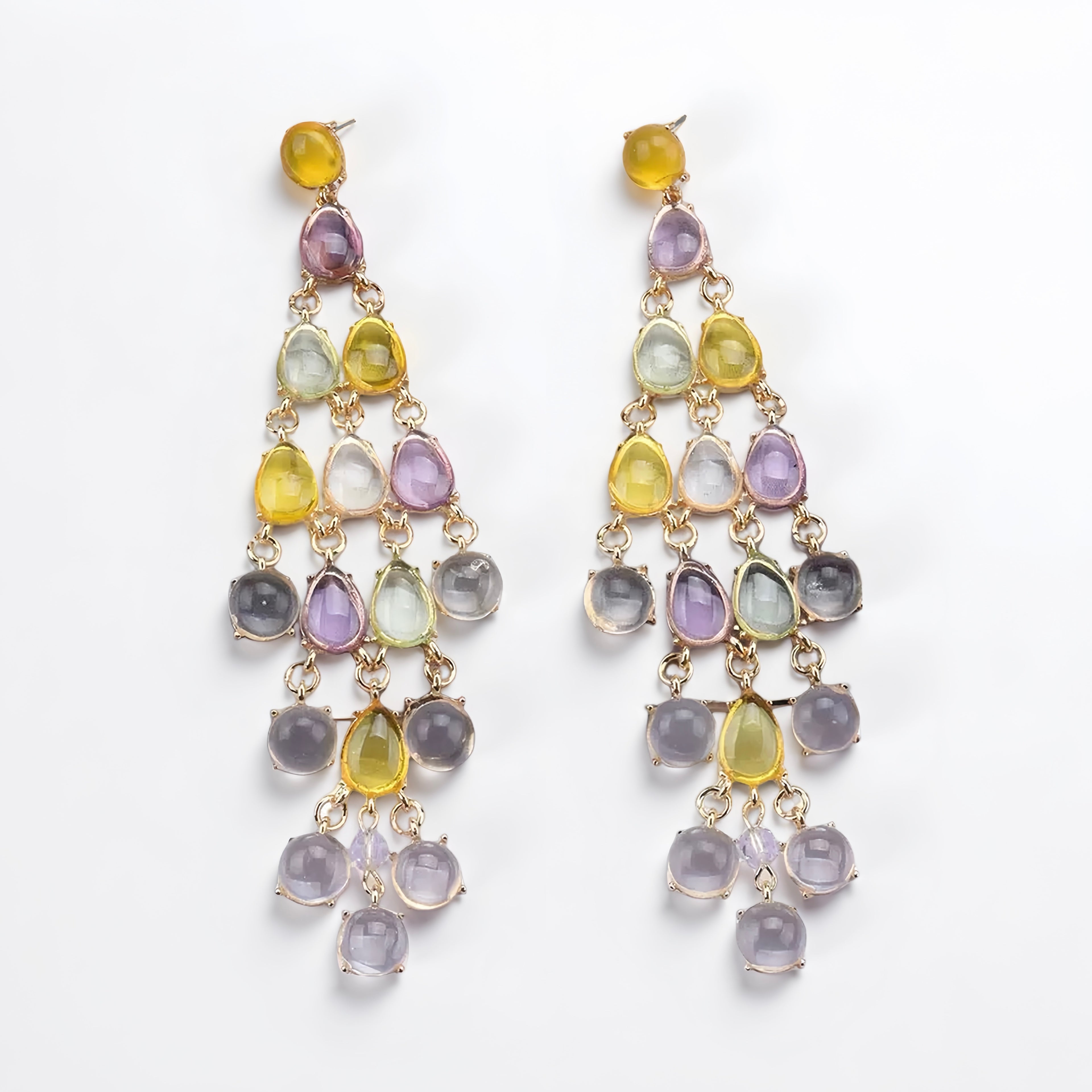 Rainbow Crystal Drops Earrings